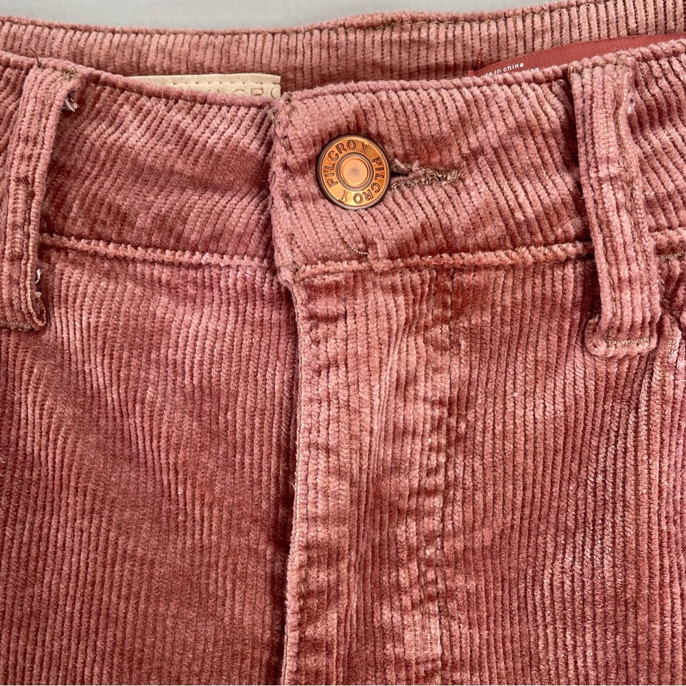 Pilcro Anthropologie Boot Cut Corduroy Pants Size 30 Rusty Rose Wine Trending! - Picture 4 of 16